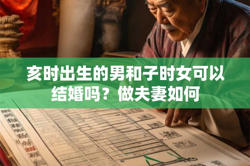 亥时出生的男和子时女可以结婚吗？做夫妻如何