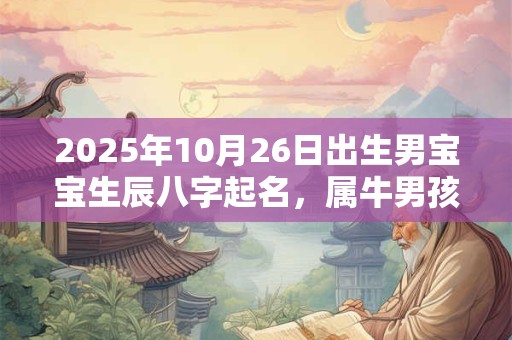2025年10月26日出生男宝宝生辰八字起名，属牛男孩最吉利的名字