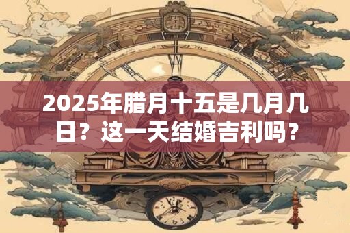 2025年腊月十五是几月几日？这一天结婚吉利吗？