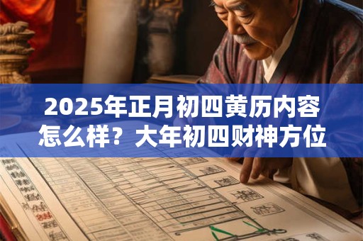 2025年正月初四黄历内容怎么样？大年初四财神方位