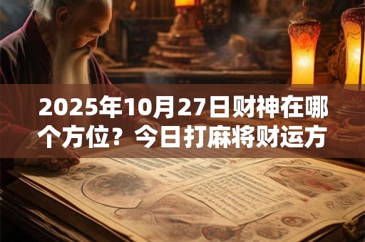 2025年10月27日财神在哪个方位？今日打麻将财运方位一览表
