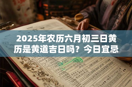 2025年农历六月初三日黄历是黄道吉日吗？今日宜忌查询
