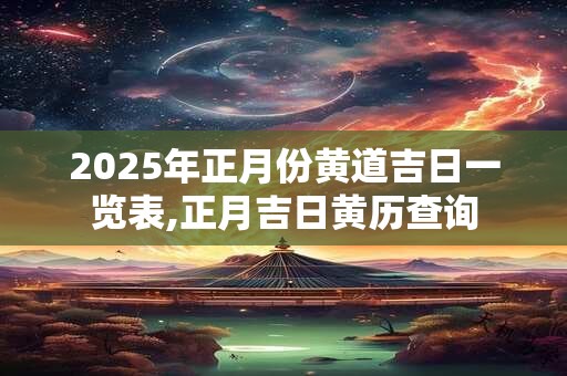 2025年正月份黄道吉日一览表,正月吉日黄历查询