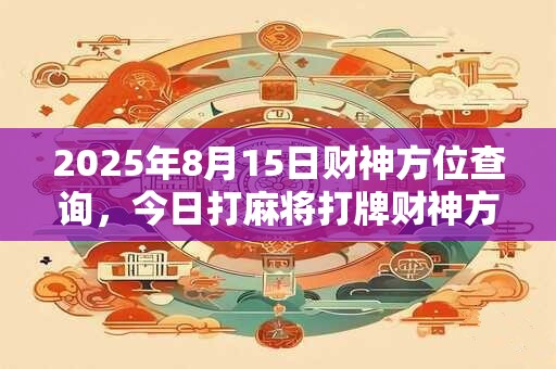 2025年8月15日财神方位查询，今日打麻将打牌财神方位