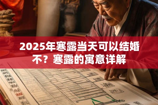 2025年寒露当天可以结婚不？寒露的寓意详解