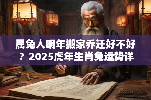 属兔人明年搬家乔迁好不好？2025虎年生肖兔运势详解
