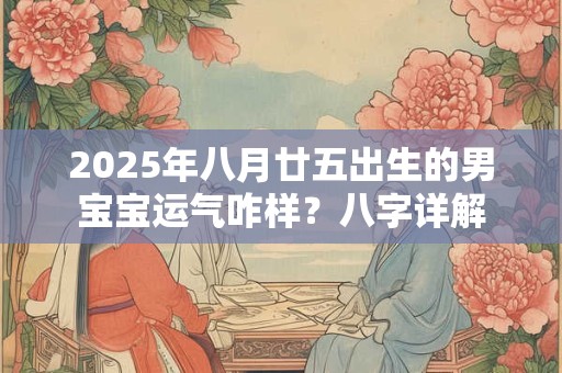 2025年八月廿五出生的男宝宝运气咋样？八字详解