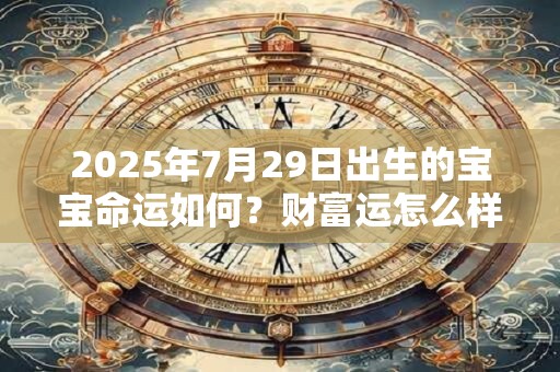2025年7月29日出生的宝宝命运如何？财富运怎么样？