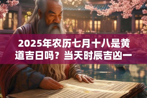 2025年农历七月十八是黄道吉日吗？当天时辰吉凶一览表