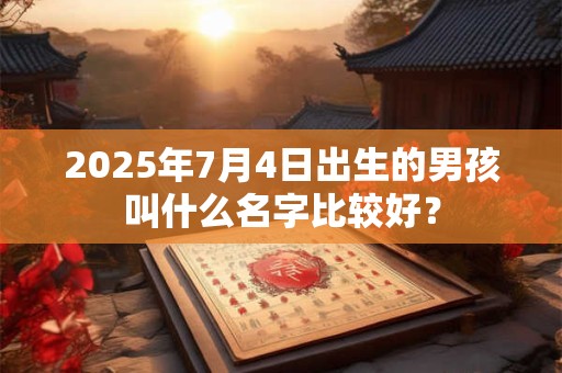 详细阅读:2025年7月4日出生的男孩叫什么名字比较好? 2025年7月4日出生的男孩叫什么名字比较好?