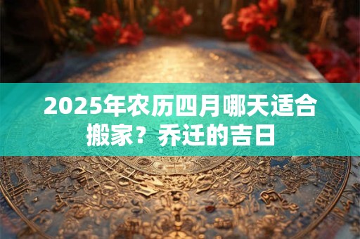 2025年农历四月哪天适合搬家？乔迁的吉日