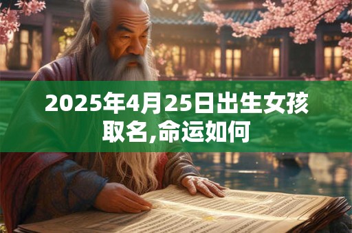 2025年4月25日出生女孩取名,命运如何