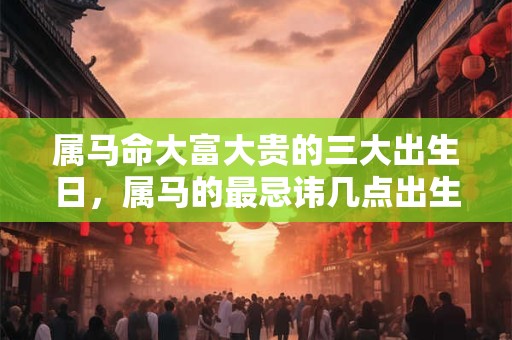 属马命大富大贵的三大出生日，属马的最忌讳几点出生？