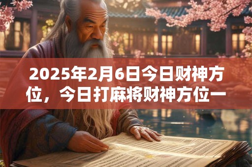 2025年2月6日今日财神方位，今日打麻将财神方位一览表