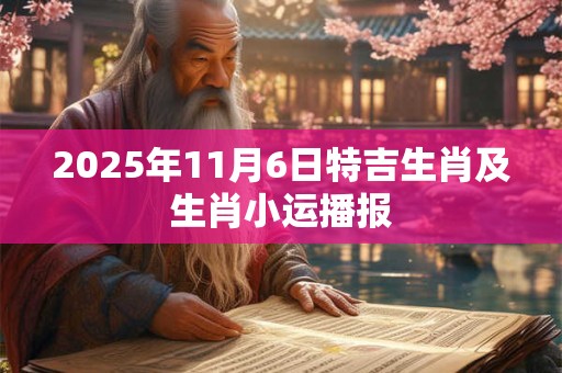 2025年11月6日特吉生肖及生肖小运播报