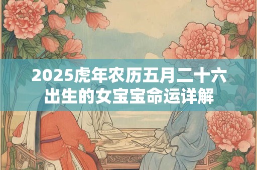 2025虎年农历五月二十六出生的女宝宝命运详解