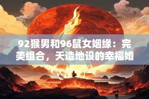 92猴男和96鼠女姻缘：完美组合，天造地设的幸福婚姻