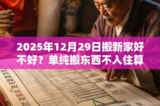 2025年12月29日搬新家好不好？单纯搬东西不入住算搬家吗？