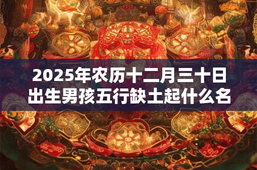 2025年农历十二月三十日出生男孩五行缺土起什么名字？