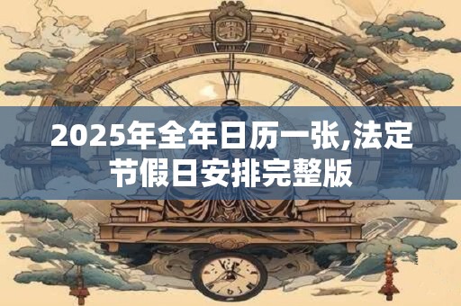 2025年全年日历一张,法定节假日安排完整版