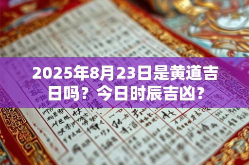 2025年8月23日是黄道吉日吗？今日时辰吉凶？