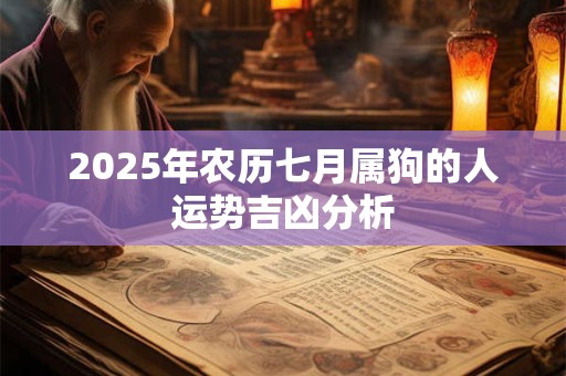 2025年农历七月属狗的人运势吉凶分析