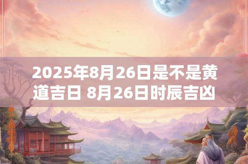 2025年8月26日是不是黄道吉日 8月26日时辰吉凶