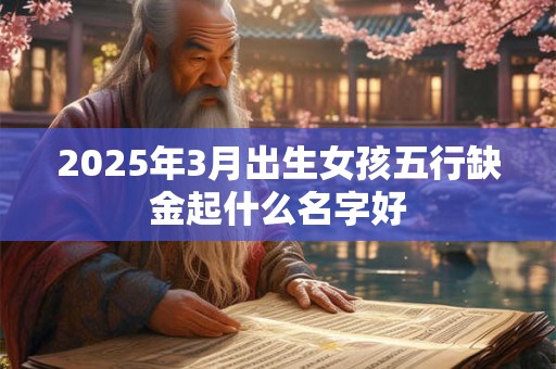 2025年3月出生女孩五行缺金起什么名字好
