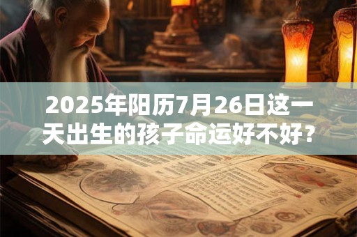 2025年阳历7月26日这一天出生的孩子命运好不好？八字运程如何