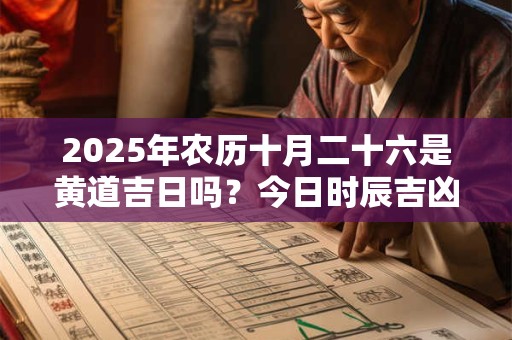 2025年农历十月二十六是黄道吉日吗？今日时辰吉凶？