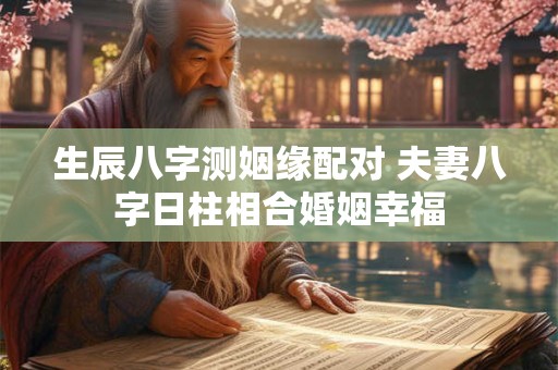 生辰八字测姻缘配对 夫妻八字日柱相合婚姻幸福