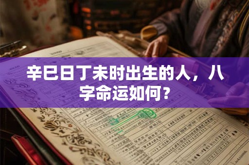 辛巳日丁未时出生的人，八字命运如何？
