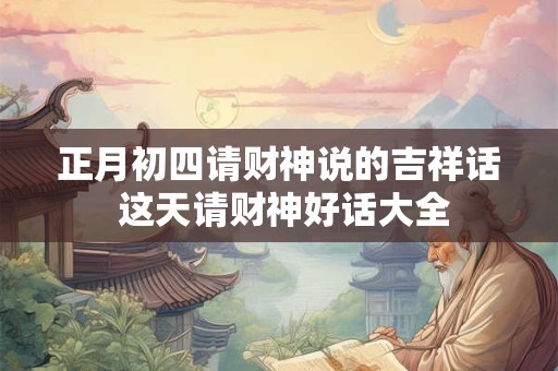 正月初四请财神说的吉祥话 这天请财神好话大全