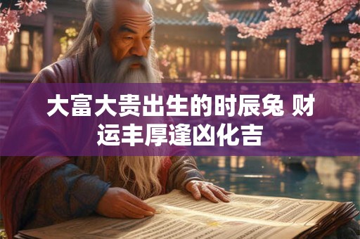 详细阅读:大富大贵出生的时辰兔 财运丰厚逢凶化吉 大富大贵出生的时辰兔 财运丰厚逢凶化吉