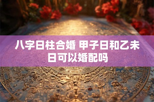 详细阅读:八字日柱合婚 甲子日和乙未日可以婚配吗 八字日柱合婚 甲子日和乙未日可以婚配吗