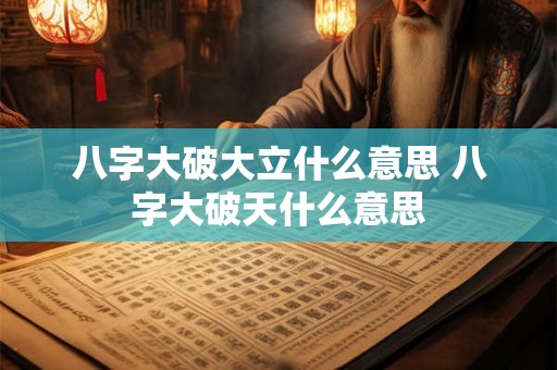 八字大破大立什么意思 八字大破天什么意思