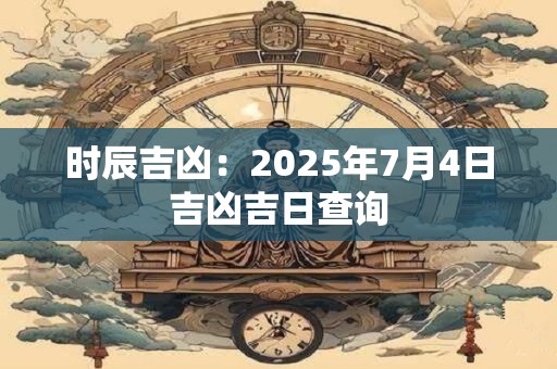 时辰吉凶：2025年7月4日吉凶吉日查询