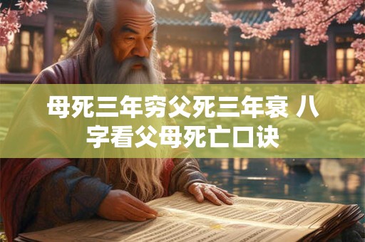 母死三年穷父死三年衰 八字看父母死亡口诀