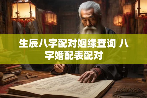 生辰八字配对姻缘查询 八字婚配表配对