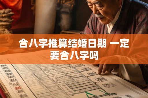 合八字推算结婚日期 一定要合八字吗