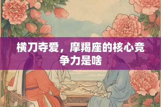 横刀夺爱，摩羯座的核心竞争力是啥