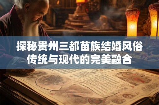 探秘贵州三都苗族结婚风俗传统与现代的完美融合