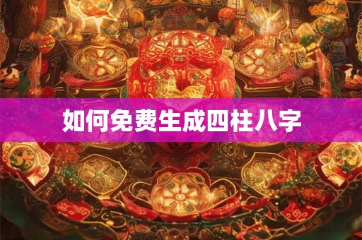 如何免费生成四柱八字