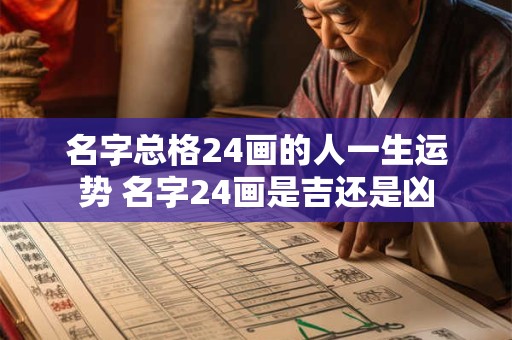 名字总格24画的人一生运势 名字24画是吉还是凶