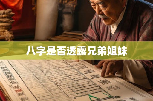 八字是否透露兄弟姐妹