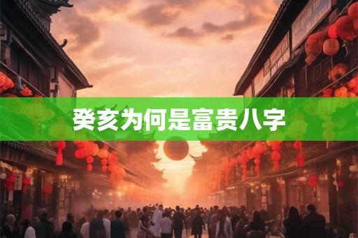 癸亥为何是富贵八字