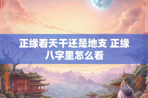 正缘看天干还是地支 正缘八字里怎么看
