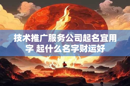 技术推广服务公司起名宜用字 起什么名字财运好