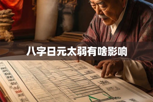 八字日元太弱有啥影响