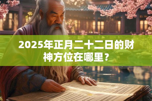 2025年正月二十二日的财神方位在哪里？